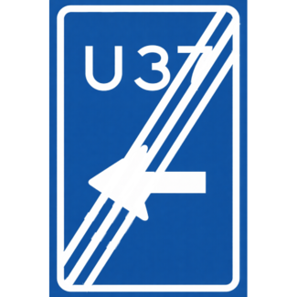 RVV verkeersbord BW501LE | Einde uitvalsroute | 37 - links
