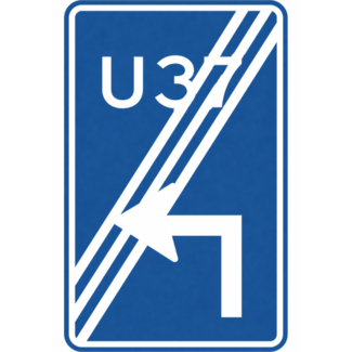 RVV verkeersbord BW501LHE | Einde uitvalsroute | 37 - links