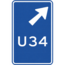 RVV verkeersbord BW501RB | Uitvalsroute | 34 - schuin rechts