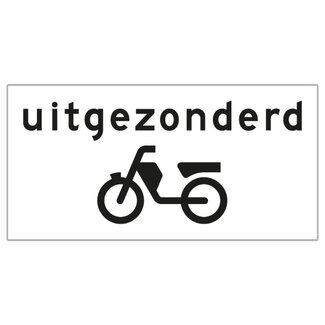 RVV Verkeersbord OB53 | Onderbord | uitgezonderd bromfietsers