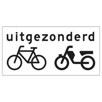 RVV Verkeersbord OB54 | Onderbord | Uitgezonderd brom-fietsers