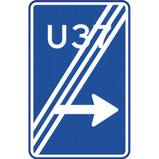 RVV verkeersbord BW501RE | Einde uitvalsroute | 37 - rechts