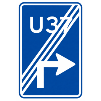 RVV verkeersbord BW501RHE | Einde uitvalsroute | 37 - rechts