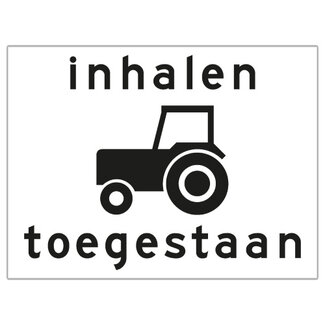 RVV Verkeersbord OB101 | Onderbord | inhalen toegestaan tractor