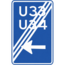 RVV verkeersbord BW502LE | Einde uitvalsroute | 33 en 34 - links