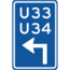 RVV verkeersbord BW502LH | Uitvalsroute | 33 en 34 - links