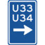 RVV verkeersbord BW502R | Uitvalsroute | 33 en 34 - rechts