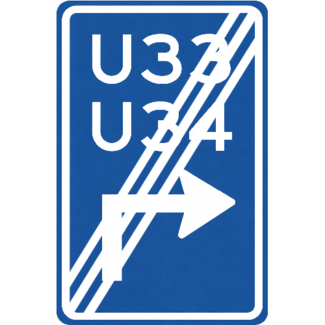 RVV verkeersbord BW502RHE | Einde uitvalsroute | 33 en 34 - rechts