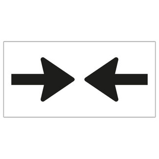 RVV Verkeersbord OB503 | Onderbord | twee pijlen naar elkaar toe