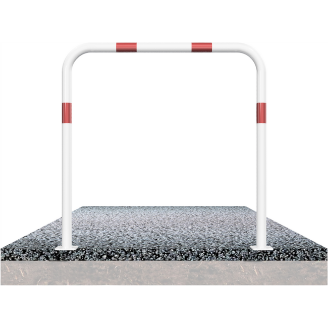 Geleidehek Ø48 mm rood/wit gepoedercoat | Bodemmontage
