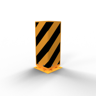 Stalen flexibele hoekbescherming geel/zwart -vloermontage