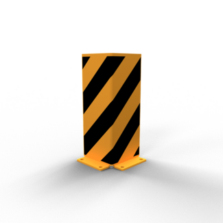 Extra verstevigde hoekbeschermer geel/zwart - vloermontage