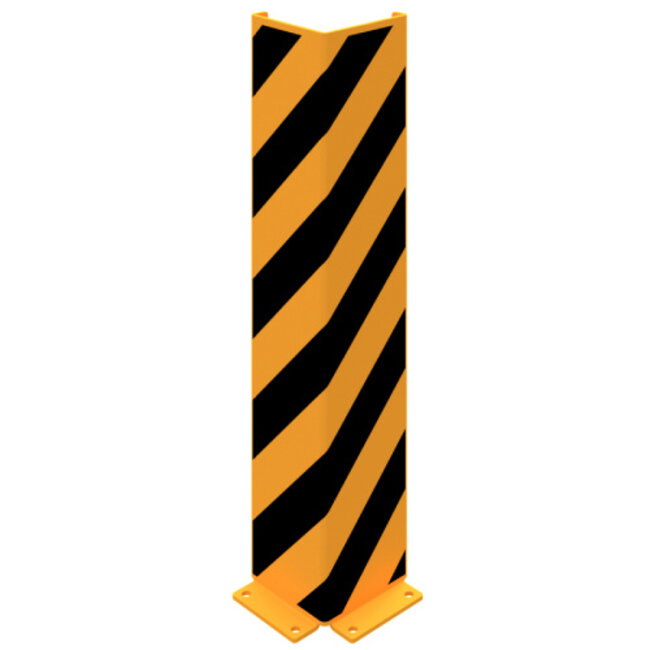 Extra verstevigde hoekbeschermer geel/zwart - vloermontage