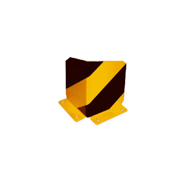 Stalen hoekbeschermer geel/zwart - vloermontage