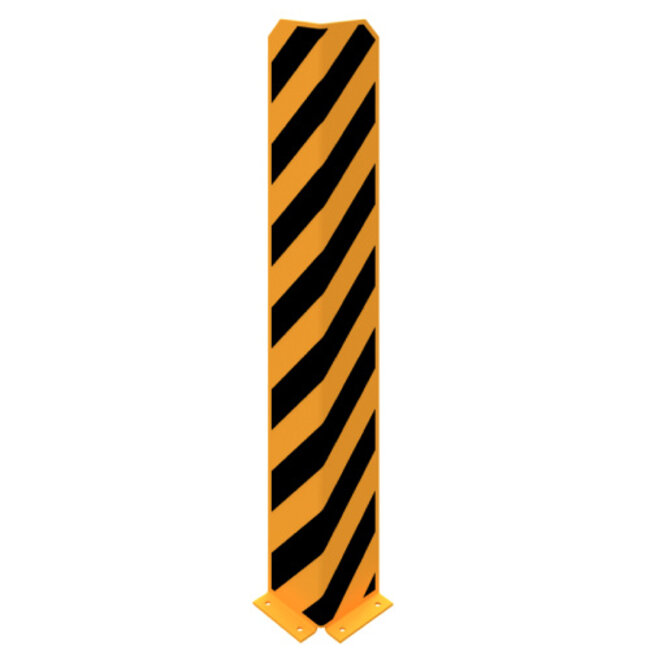 Stalen hoekbeschermer geel/zwart - vloermontage