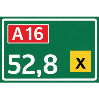 RVV verkeersbord BB06 | Hectometerbord | Met letter