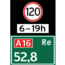 RVV verkeersbord BB08A01 | Hectometerbord | Tijdelijke max. snelheid