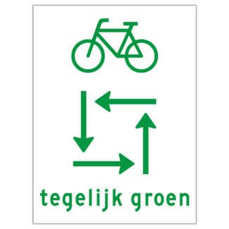 RVV Verkeersbord VR04 | fietsers allemaal tegelijk groen