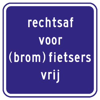 RVV Verkeersbord VR05 | rechtsaf vrij voor brom- fietsers