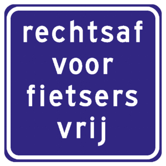 RVV Verkeersbord VR06 | rechtsaf voor fietsers vrij
