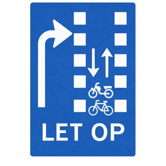 RVV Verkeersbord VR09-04 | let op recht doorgaande bromfietsers in twee richtingen