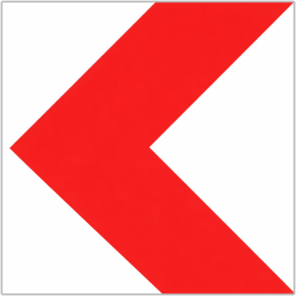 RVV verkeersbord BB12 | Bochtschild | Links