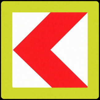 RVV verkeersbord BB12F | Bochtschild | Fluoriserend - Links