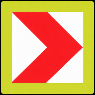 RVV verkeersbord BB12F | Bochtschild | Fluoriserend - Rechts