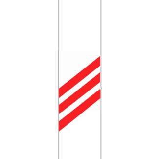 RVV verkeersbord BB23-3R | Waarschuwingsbaken brug-/spoorovergang | Rechts