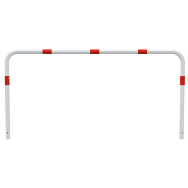 Geleidehek Ø48 mm rood/wit gepoedercoat | Betonmontage