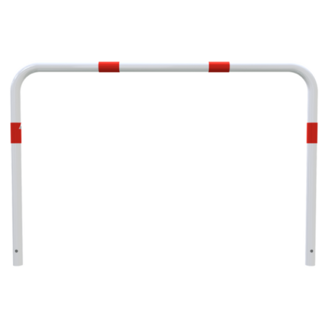 Geleidehek Ø48 mm rood/wit gepoedercoat | Betonmontage