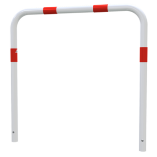 Geleidehek Ø48 mm rood/wit gepoedercoat | Betonmontage