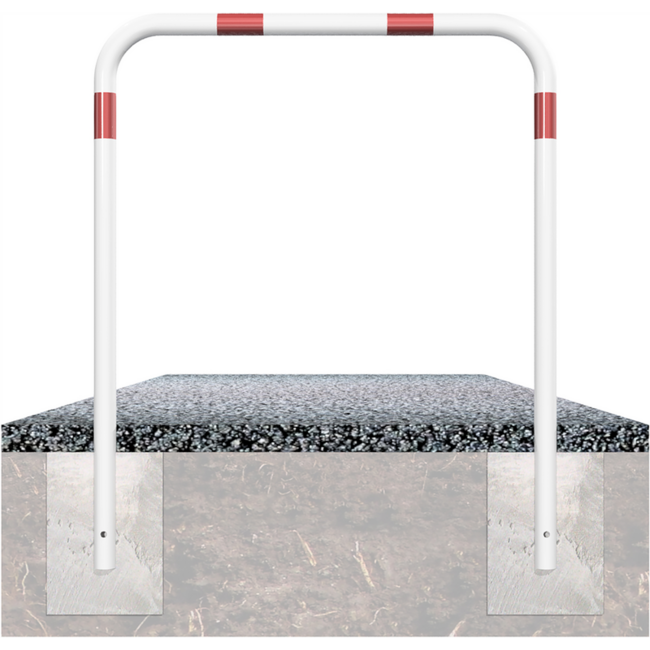 Geleidehek Ø48 mm rood/wit gepoedercoat | Betonmontage
