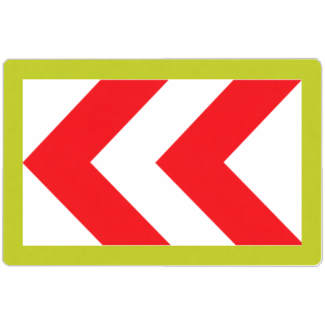 RVV verkeersbord BB11F | Bochtschild | Fluoriserend - Links