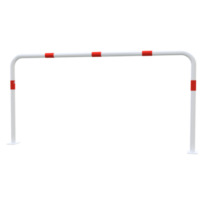 Geleidehek Ø48 mm rood/wit gepoedercoat | Bodemmontage
