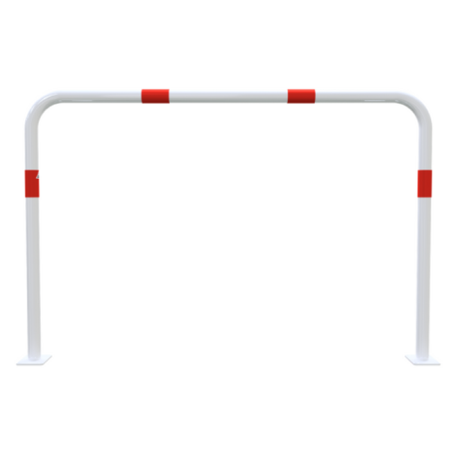 Geleidehek Ø48 mm rood/wit gepoedercoat | Bodemmontage