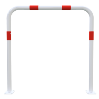 Geleidehek Ø48 mm rood/wit gepoedercoat | Bodemmontage