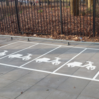 Grondmarkering scootervak