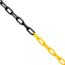 Kunststof geel - zwart ketting voor een kettingpaal