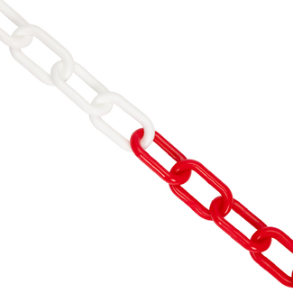 Kunststof rood - wit ketting voor een kettingpaal