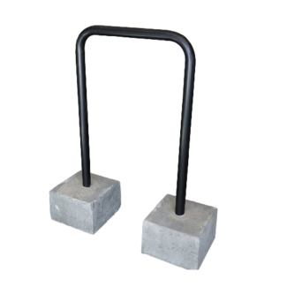 Fietsbeugel matzwart gepoedercoat 90 x 60 cm - met betonvoet
