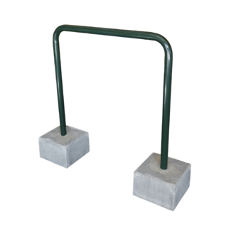 Fietsbeugel groen gepoedercoat 90 x 90 cm - met betonvoet