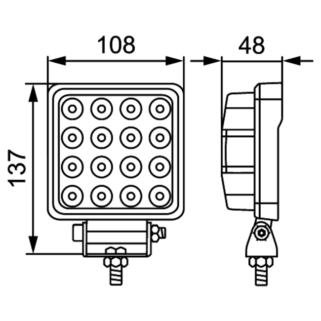 HELLA LED werklamp ValueFit S2500 12 - 24V - Universele wegverlichting - Ruime spreiding