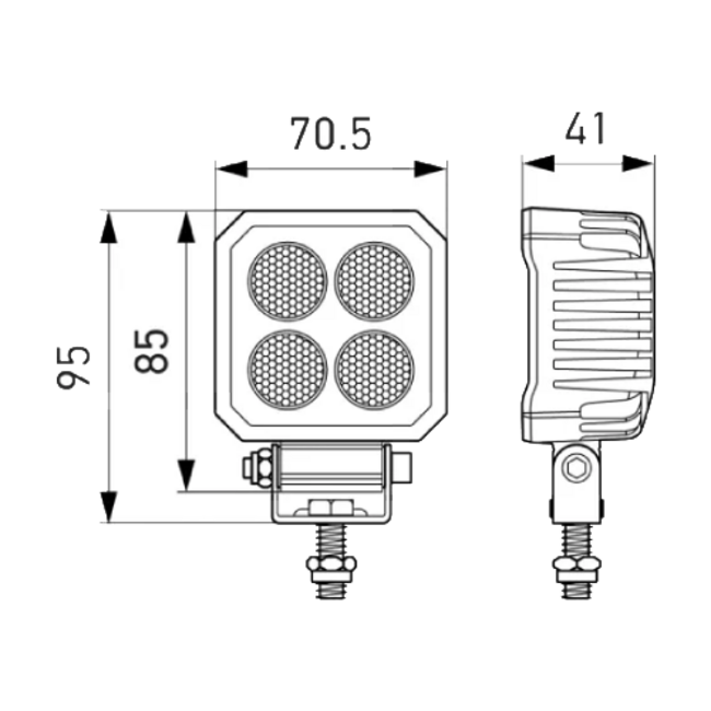 HELLA LED achteruitrijlicht TS1700 12 - 24 V - Universele wegverlichting - Ruime spreiding