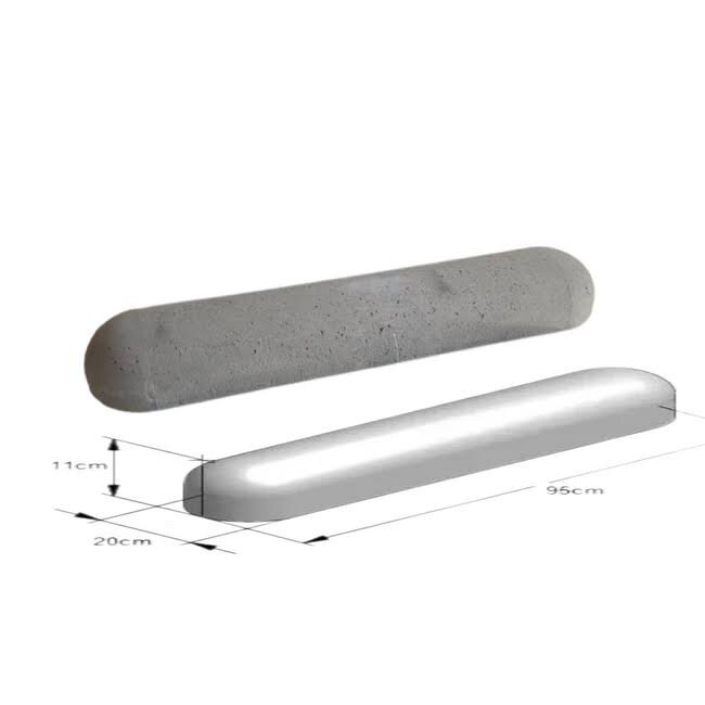 Varkensrug beton ROND grijs