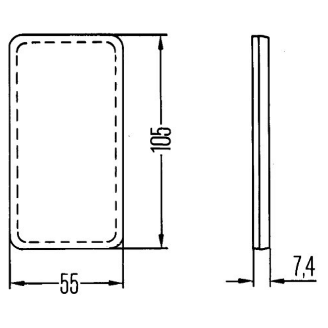 HELLA reflector oranje 105 x 55 mm zelfklevend – 8RB 004 713-001