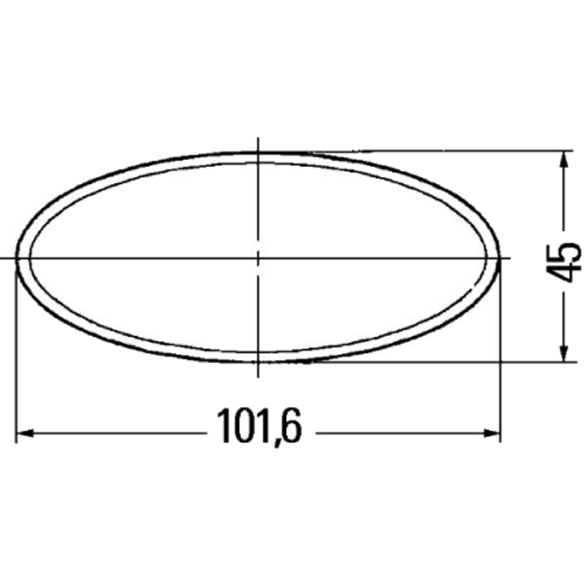 HELLA rode ovale reflector 100 × 45 mm – zelfklevend – 8RA 343 160-002