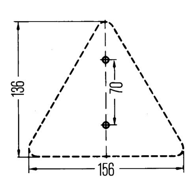 HELLA rode driehoekreflector 156 × 136 mm – schroefmontage – 8RA 002 020-001