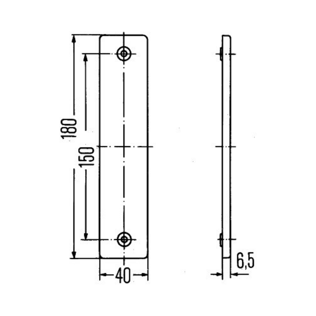 HELLA witte rechthoekige reflector 180 × 40 mm – geschroefd – 8RA 002 023-011