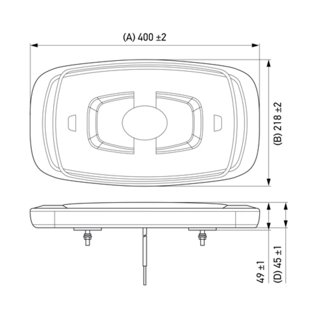 HELLA Mini Lightbar LED oranje 400 mm – Vaste schroefmontage